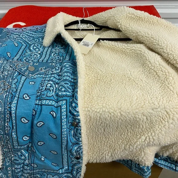 MNML Bandana Sherpa Trucker Jacket XXL